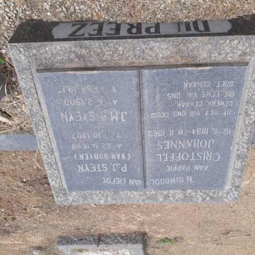 PREEZ Cristoffel Johannes, du 1894-1963 :: STEYN P.J. nee VAN ROOYEN 1898-1987 :: STEYN J.M.J. 1900-1975