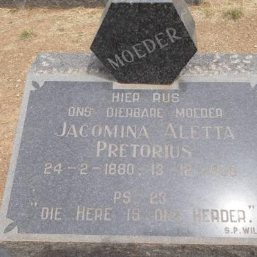PRETORIUS Jacomina Aletta 1880-195?