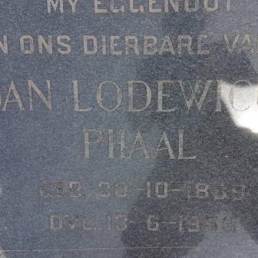 PHAAL Jan Lodewicus 1889-1958