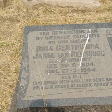RENSBURG Dina Gertruidha, Janse van nee MYNHARDT 1904-1944