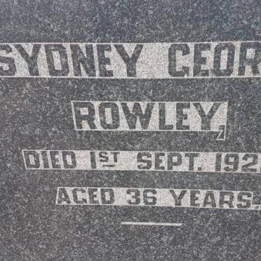 ROWLEY Sydney George -1922