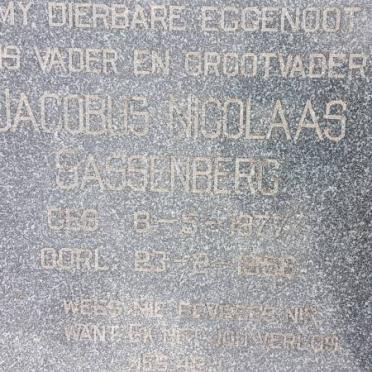 SASSENBERG Jacobus Nicolaas 1877-1956