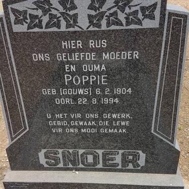 SNOER Poppie nee GOUWS 1904-1994