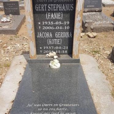 VENTER Gert Stephanus 1935-2006 &amp; Jacoba Gerdina 1937-2014