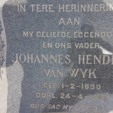 WYK Johannes Hendrik, van 1890-1958