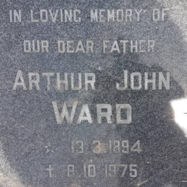 WARD Arthur John 1894-1975 &amp; Sylvia Alice -1961 