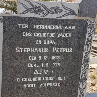 WESSELS Stephanus Petrus 1913-1976 &amp; Elizabeth Maria Johanna NIEUWOUDT 1917-1972 