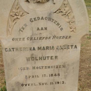 WOLHUTER Catherina Maria Alleta nee HOLTZHUIZEN 1843-1913