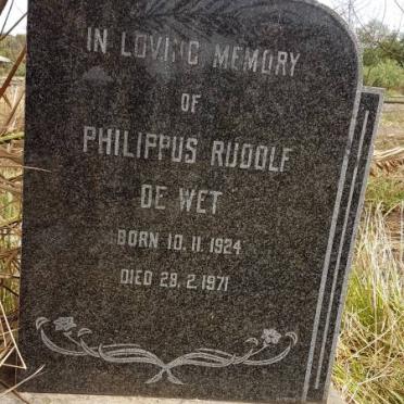 WET Philippus Rudolf, de 1924-1971
