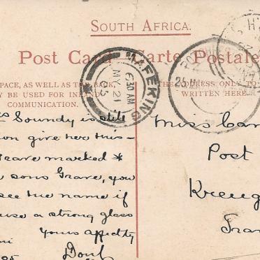 2. Postcard - Mafeking cemetery during Anglo Boer War