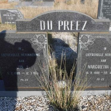 PREEZ Jan J., du 1909-1976 &amp; Margaretha J.C. 1908-1983