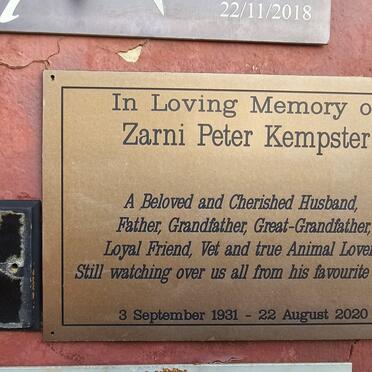 KEMPSTER Zarni Peter 1931-2020
