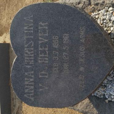 HEEVER Anna Christina, v.d. 1956-1961
