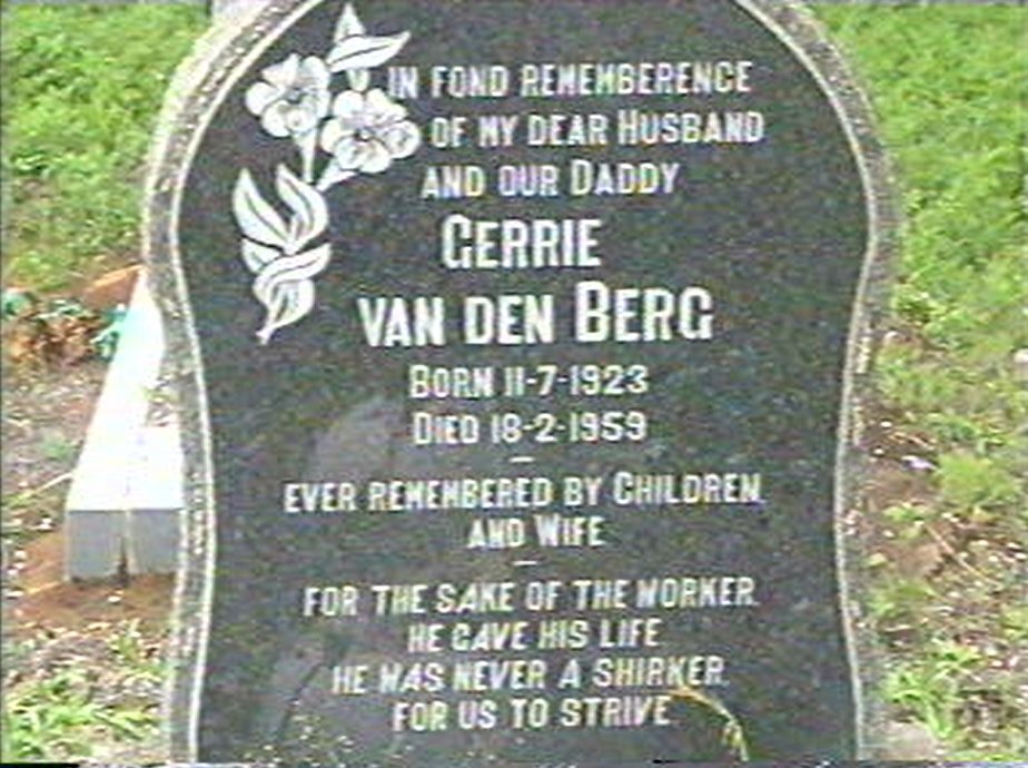 BERG Gerrie, van den 1923-1959