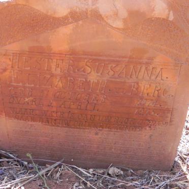 BERG Hester Susanna Elizabeth, v.d. 1914-1915
