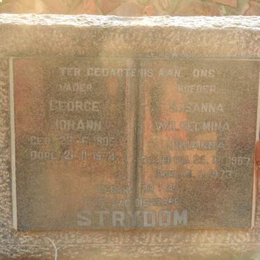 STRYDOM George Johann 1905-1974 &amp; Susanna Wilhelmina Johanna BOTHA 1907-1973