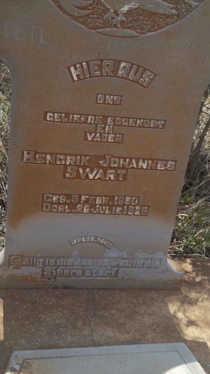 SWART Hendrik Johannes 1850-1925