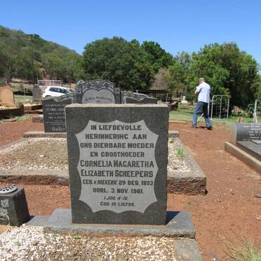 SCHEEPERS Cornelia Magaretha Elizabeth nee VAN NIEKERK 1893-1961