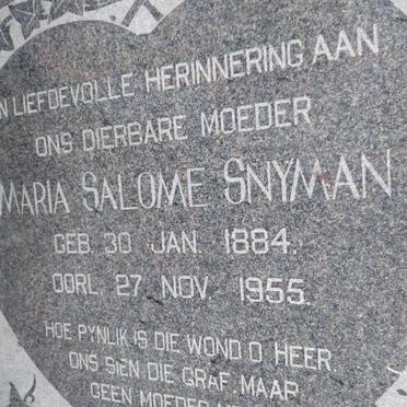 SNYMAN Maria Salome 1884-1955