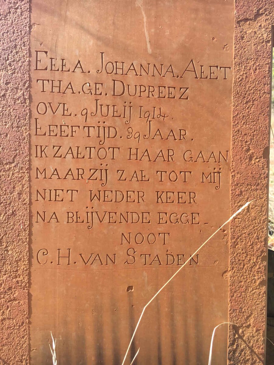 STADEN Ella Johanna Aletha, van nee DU PREEZ -1914