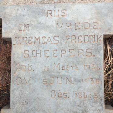 SCHEEPERS Jeremeas Fredrik 1936-1936