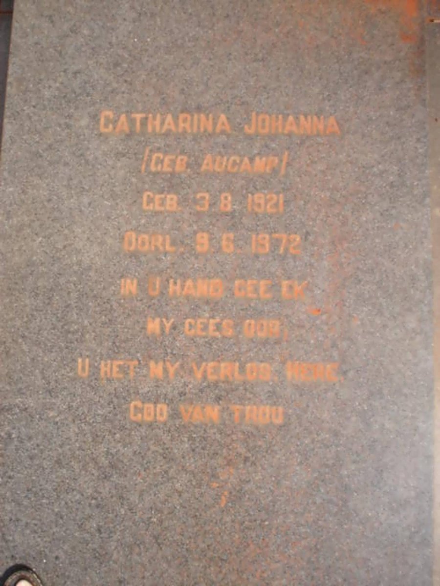 AUCAMP Catharina Johanna 1921-1972