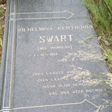 SWART Wilhelmina Gertruida nee PRINSLOO 1914-1993