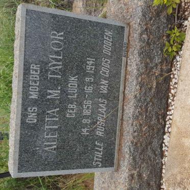 TAYLOR Aletta M. nee LUDIK 1856-1941
