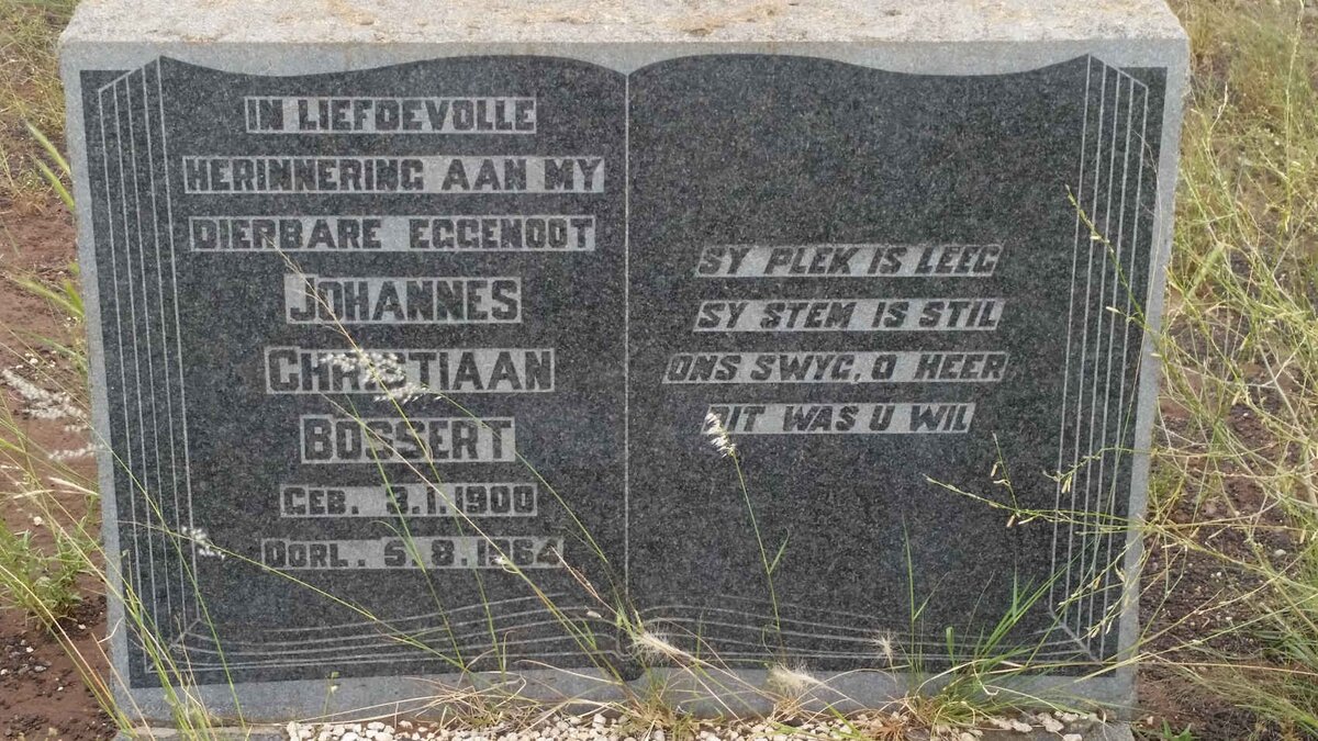 BOSSERT Johannes Christiaan 1900-1964