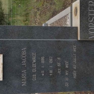 VORSTER Maria Jacoba nee OLDEWAGE 1895-1967
