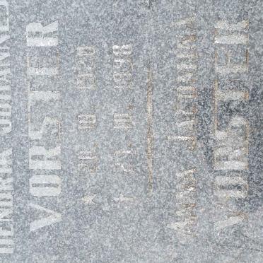 VORSTER Hendrik Johannes 1920-1998 &amp; Anna Jacomina 1924-2005