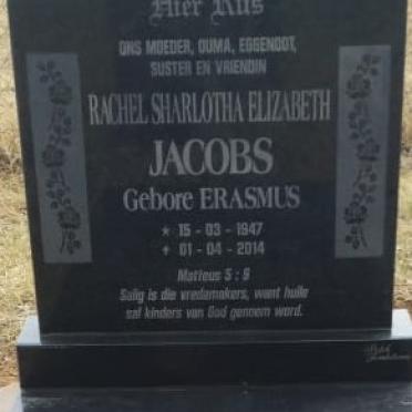 JACOBS Rachel Sharlotha Elizabeth nee ERASMUS 1947-2014