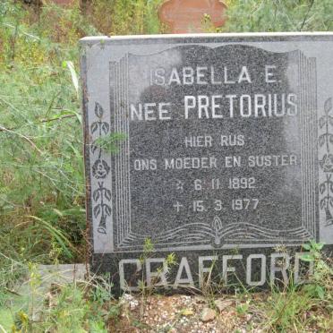 CRAFFORD Isabella E. nee PRETORIUS 1892-1977