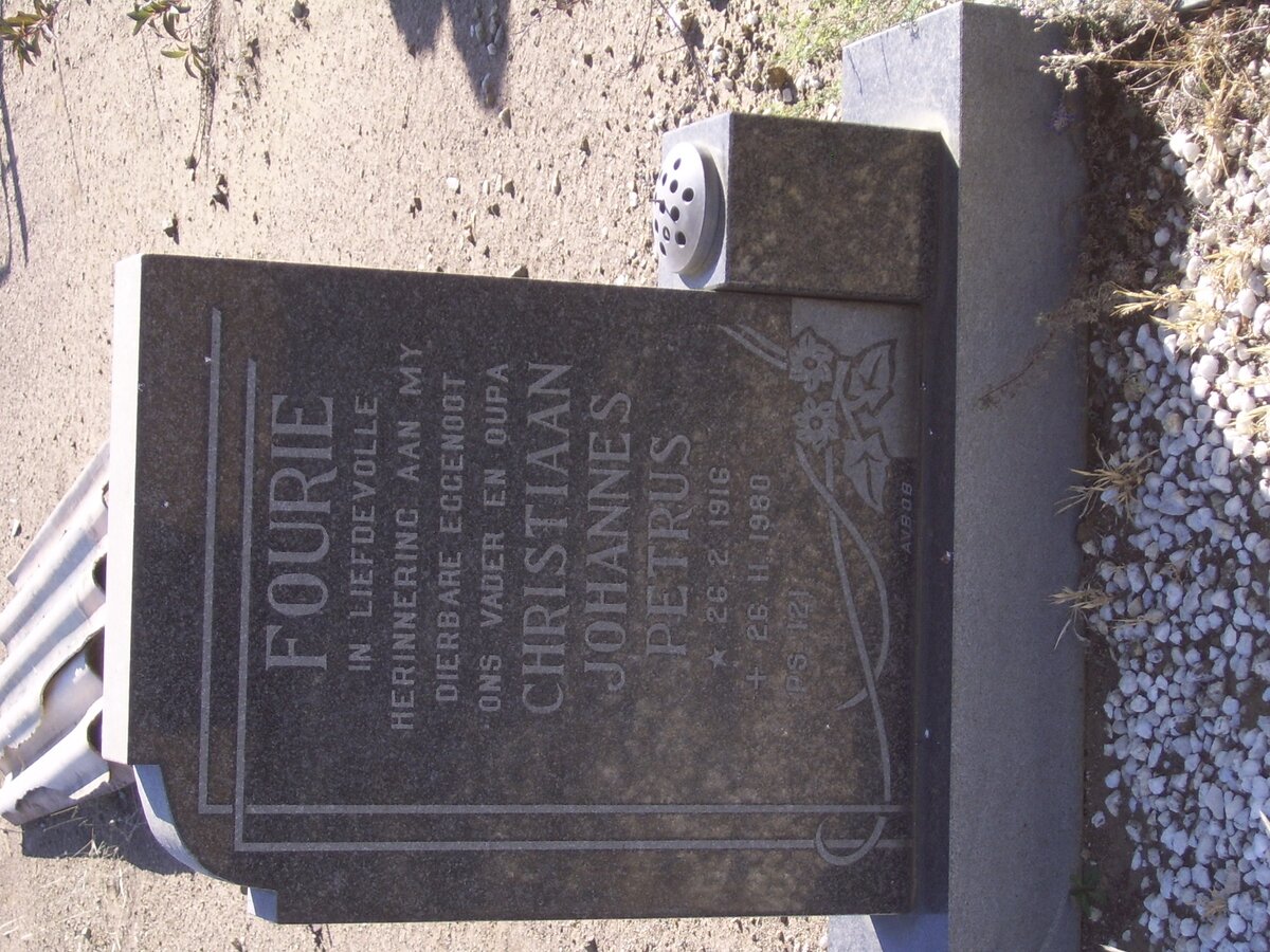 FOURIE Christiaan Johannes Petrus 1916-1980
