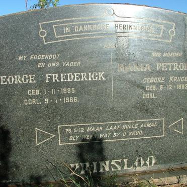 PRINSLOO George Frederik 1885-1966 &amp; Maria Petronella KRUGER 1882-