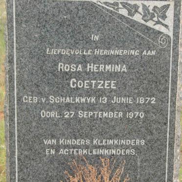 COETZEE Barend Bartholomeus Joubert 1871-1937 &amp; Rosa Hermina v. SCHALKWYK 1872-1970