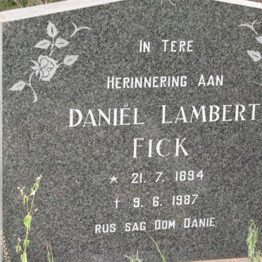 FICK Daniël Lambert 1894-1987