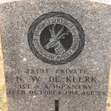 KLERK N.W., de -1918