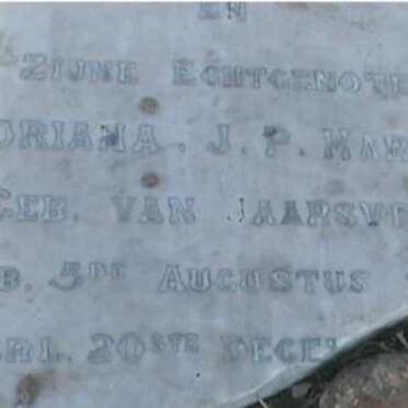 HARRIS Adriana J.P. nee  VAN JAARSVELD