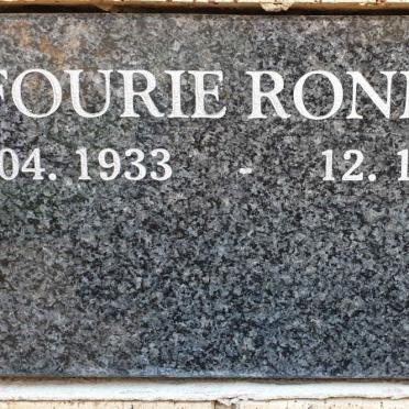 FOURIE Ronnie 1933-2009