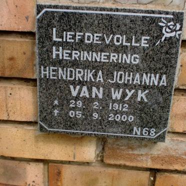 WYK Hendrika Johanna, van 1912-2000