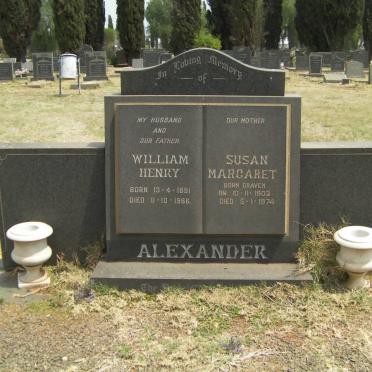 ALEXANDER William Henry 1891-1966 &amp; Susan Margaret CRAVEN 1903-1974