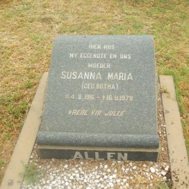 ALLEN Susanna Maria nee BOTHA 1916-1978