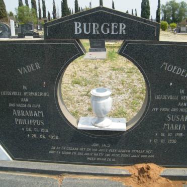 BURGER Abraham Philippus 1918-1990 &amp; Susara Maria 1919-1990