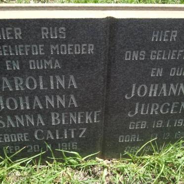 BOSHOFF Johannes Jurgens 1913-1997 &amp; Carolina Johanna Susanna Beneke CALITZ 1916-