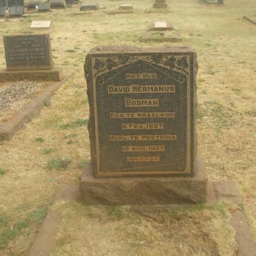 BOSMAN David Hermanus 1897-1927