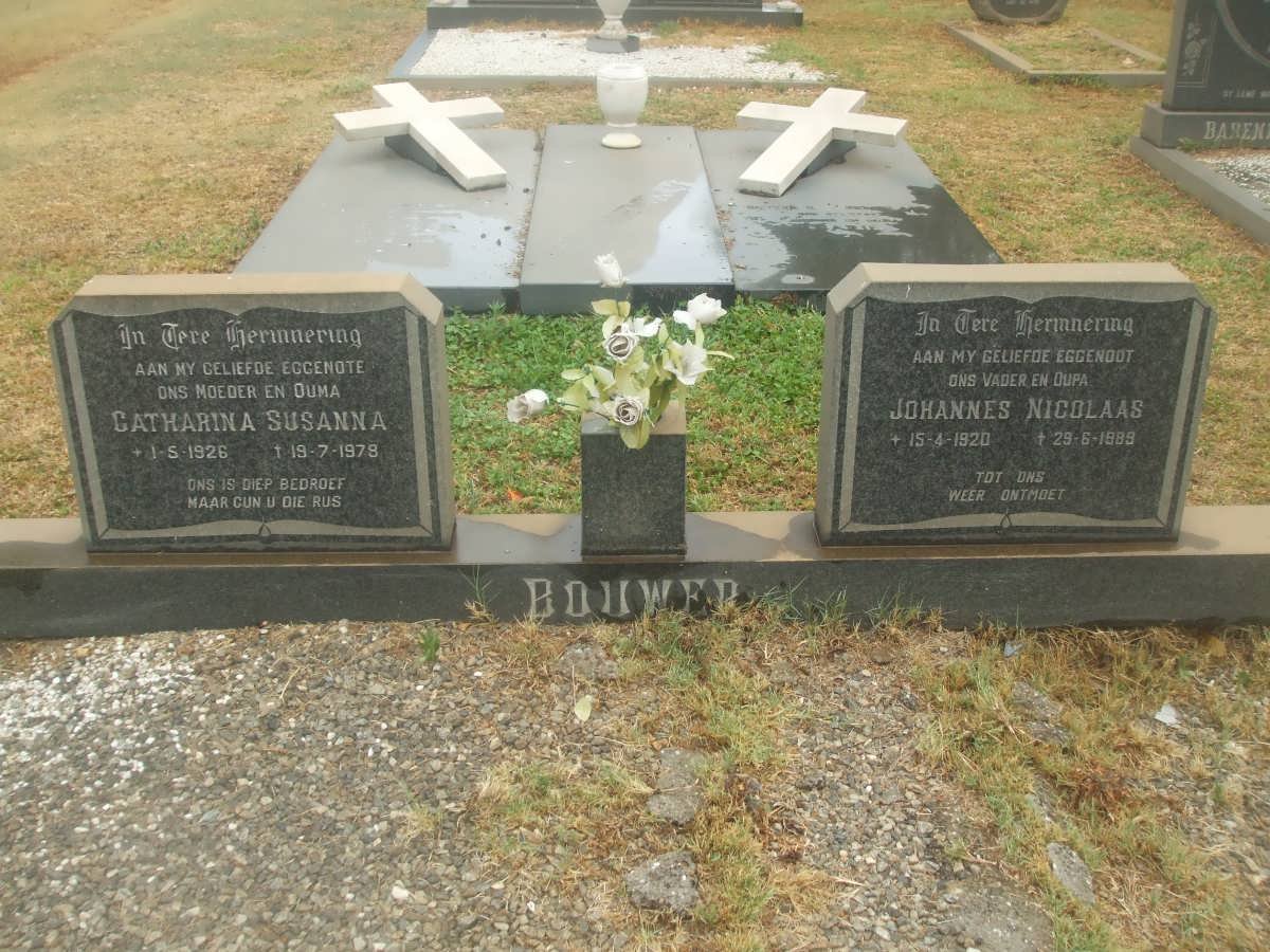 BOUWER Johannes Nicolaas 1920-1989 & Catharina Susanna 1926-1978
