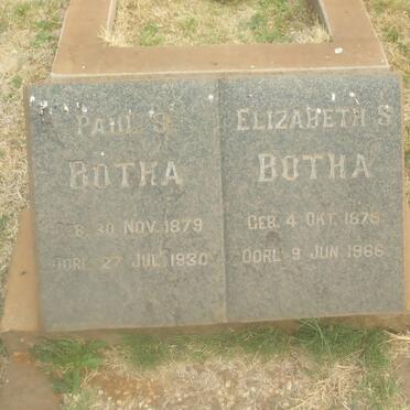BOTHA Paul S. 1879-1930 &amp; Elizabeth S. 1875-1966