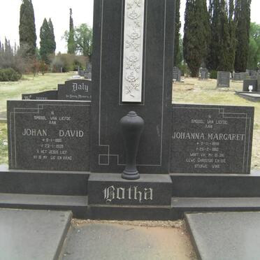 BOTHA Johan David 1886-1939 &amp; Johanna Margaret 1858-1962