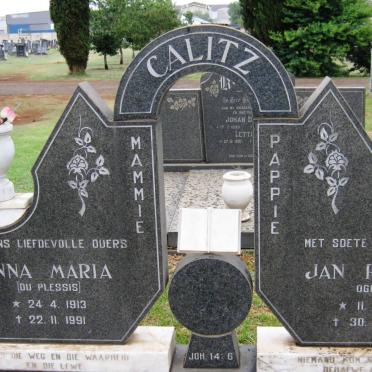 CALITZ Jan Petrus Ogilvie 1896-1976 &amp; Anna Maria DU PLESSIS 1913-1991